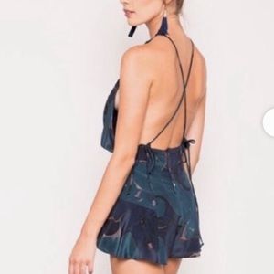 Stone Cold Fox floral halter romper